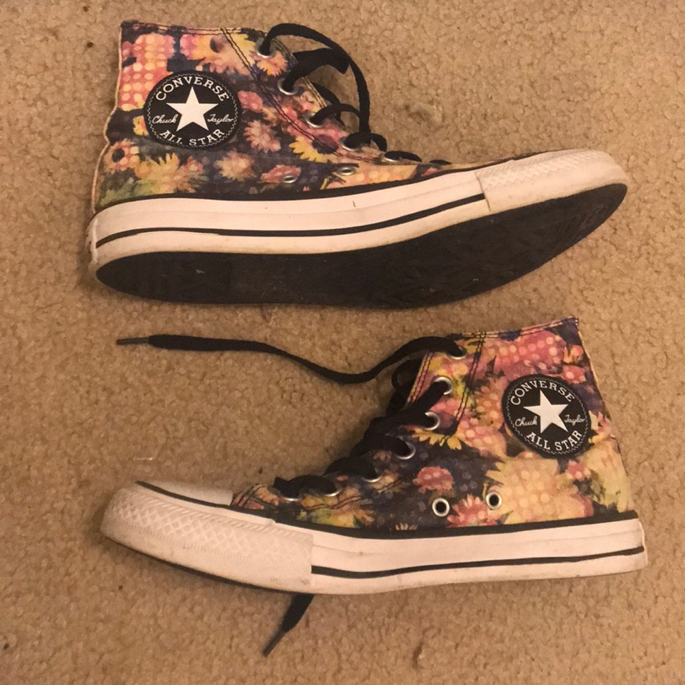 Converse All Star flower print high tops